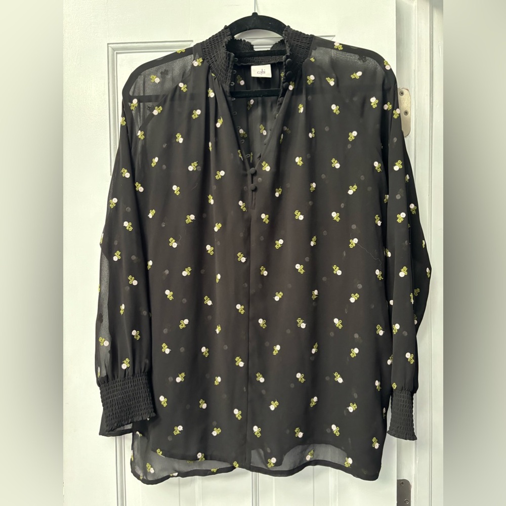 Cabi sheer black blouse size S